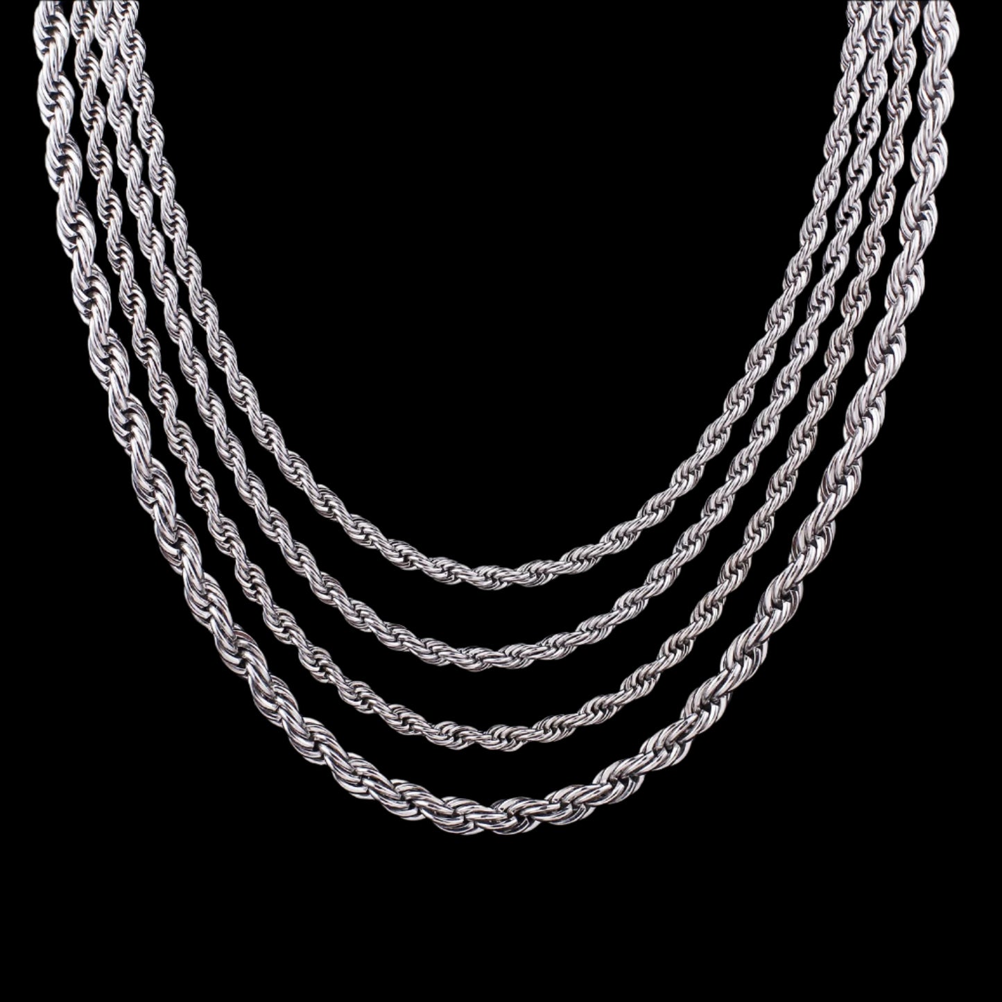 Antique Silver Color Twisted Singapore Snake Chain