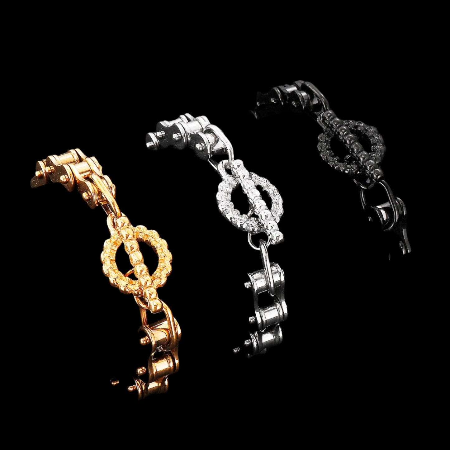 Bicycle Chain and Gear Steel Bracelet