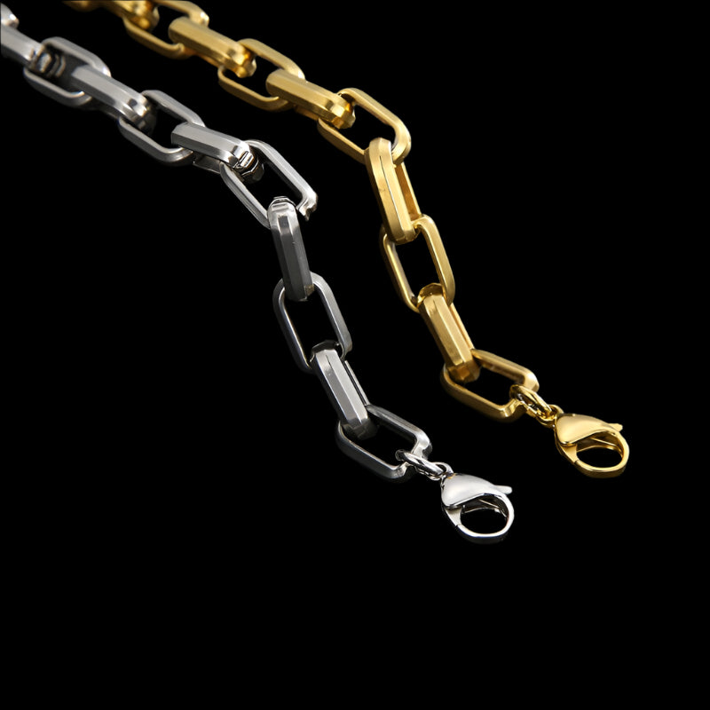Chained Beast Modern Geometric Steel Bracelet