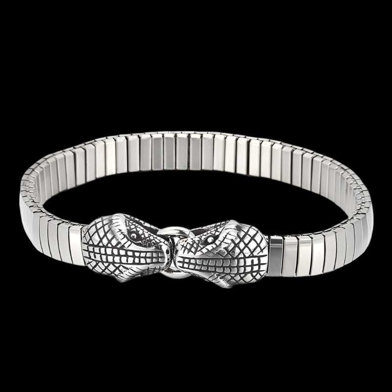 Dual Serpent Watch Link Bracelet