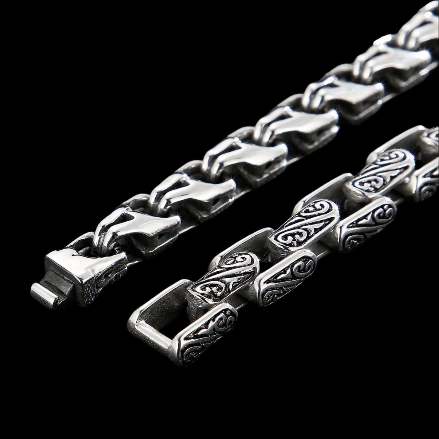 Geometric Link Mens Chain Bracelet
