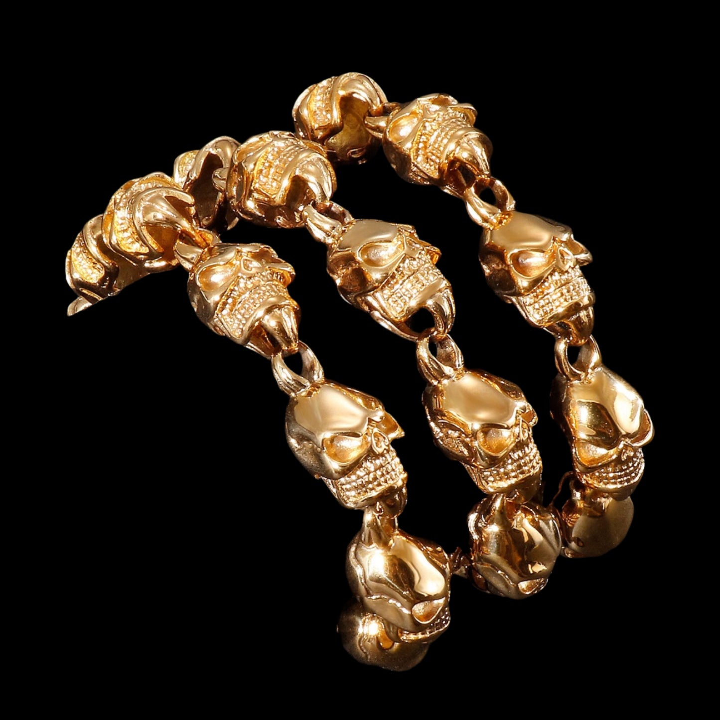 Gothic Gold Skull Chain Necklace