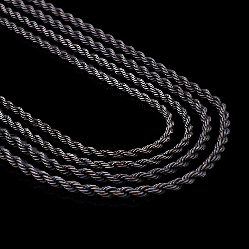 Gunmetal Twisted Rope Chain Necklace