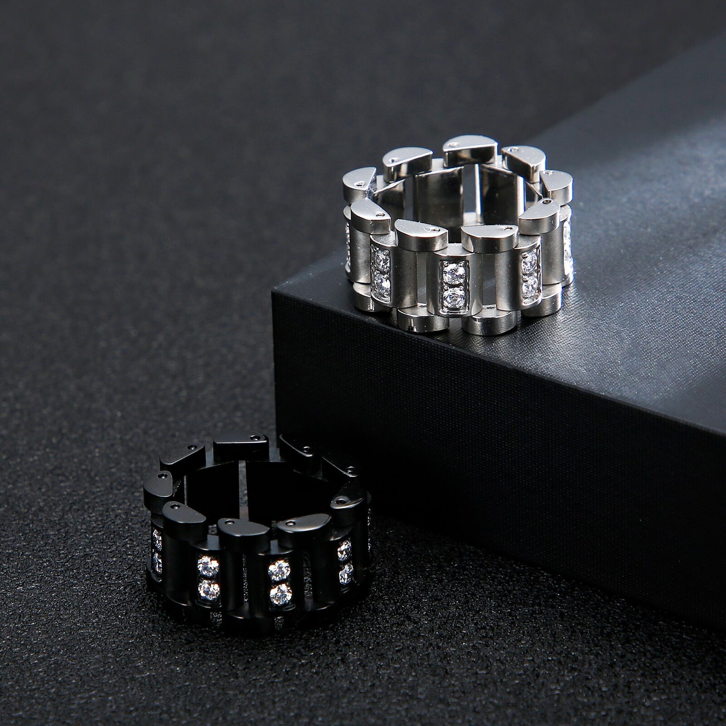 Zircon Watch Chain Ring