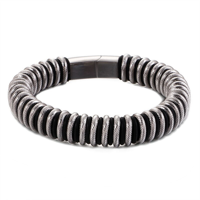 Spring Round Mens Bracelet with Magnet Clasp