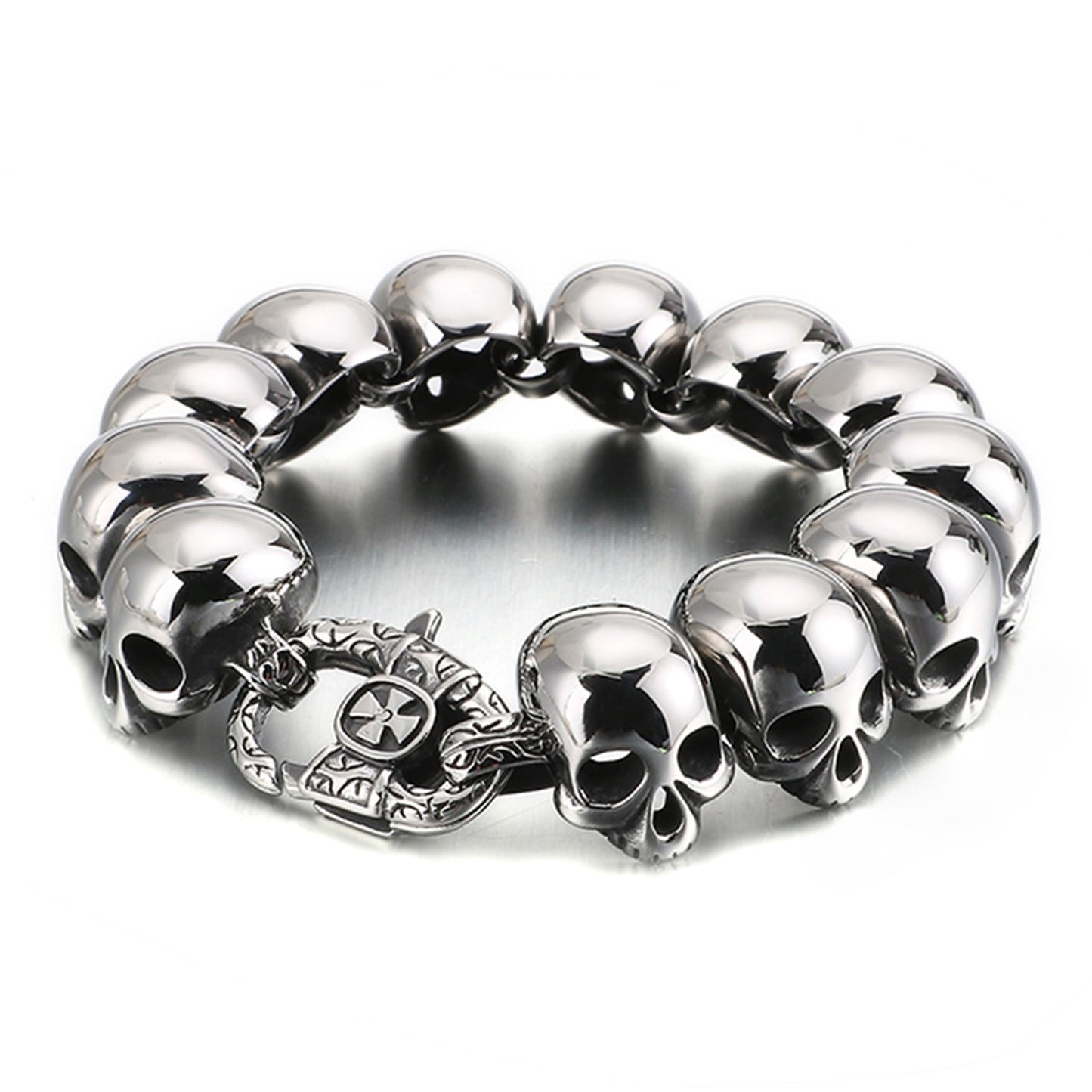 Skull Chain Steel Mens Bracelet