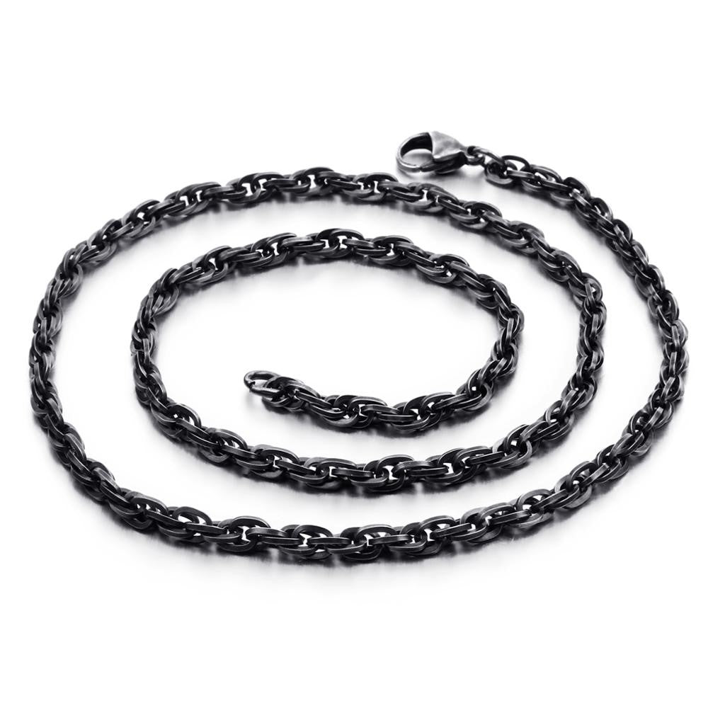 Black Link Twist Chain Necklace
