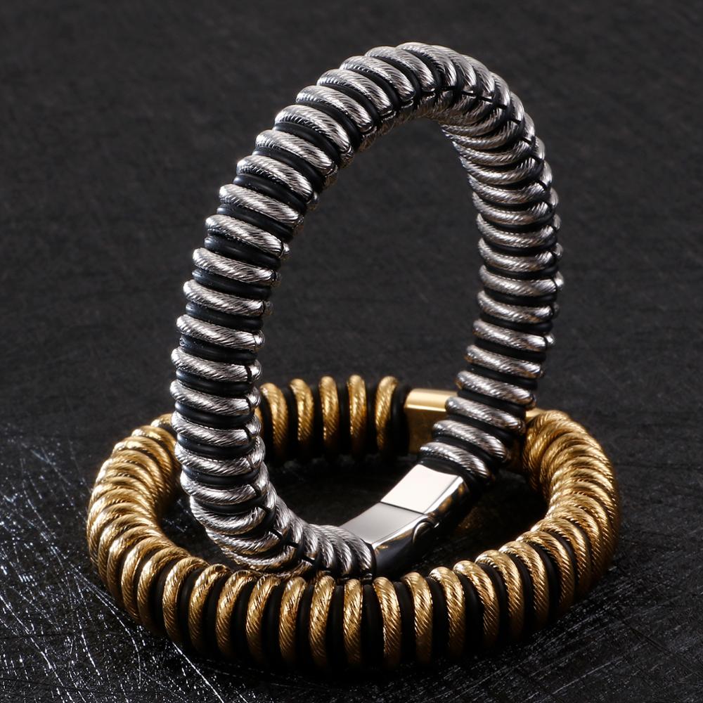 Spring Round Mens Bracelet with Magnet Clasp