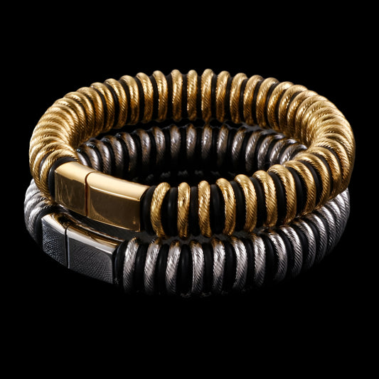 Spring Round Mens Bracelet with Magnet Clasp
