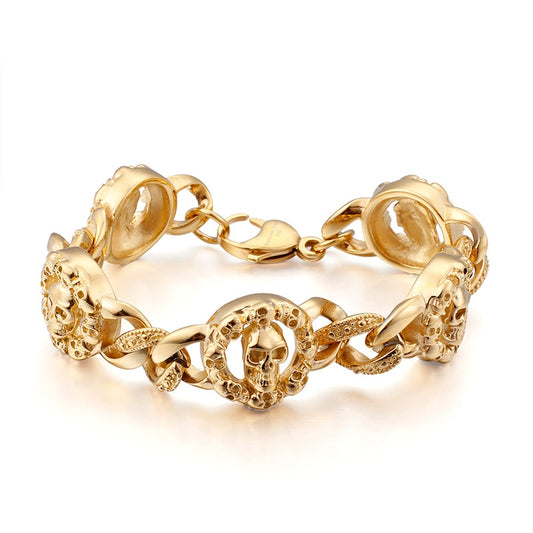 Necromancer Skull Seal Chain Bracelet