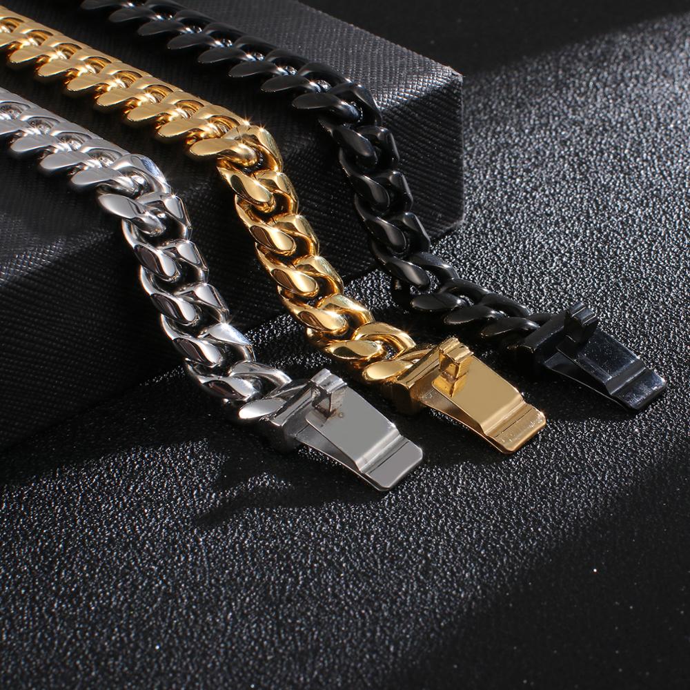 Bold and Chunky Half-Polish Cuban Link Chain Bracelet
