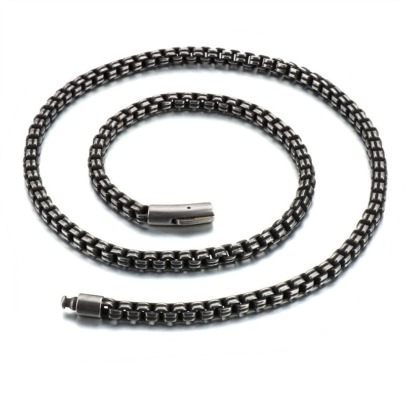 Retro Bubble Link Chain Mens Necklace