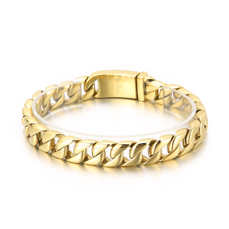 Narrow Cuban Chain Mens Bracelet