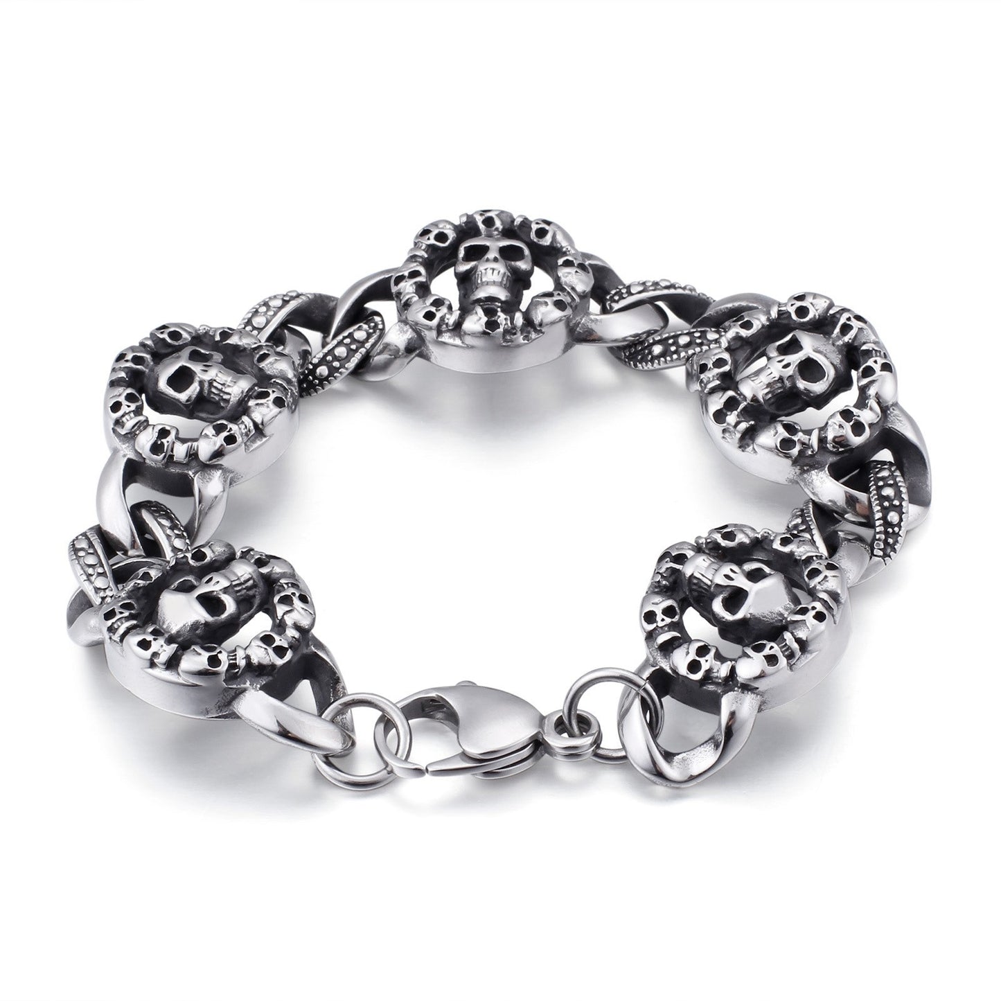Necromancer Skull Seal Chain Bracelet