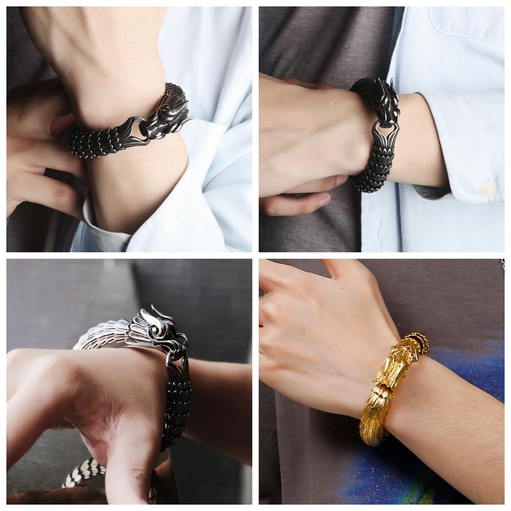 Asian Dragon Ouroboros Mens Bracelet