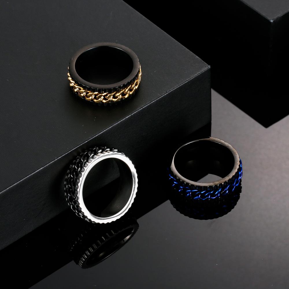 Zircon and Chain Spinner Ring