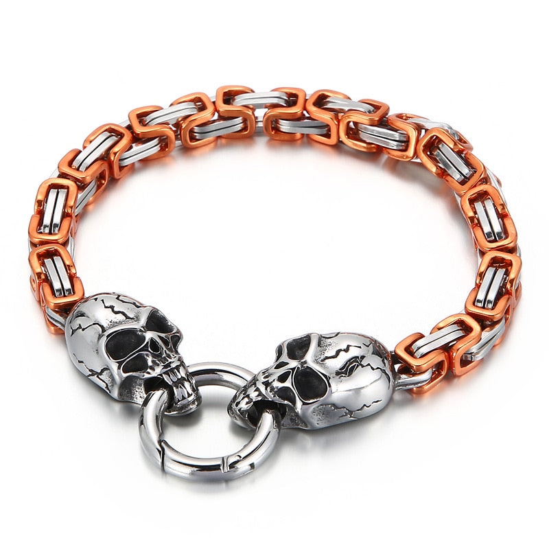 7 Colors Skull Byzantine Chain Mens Bracelet