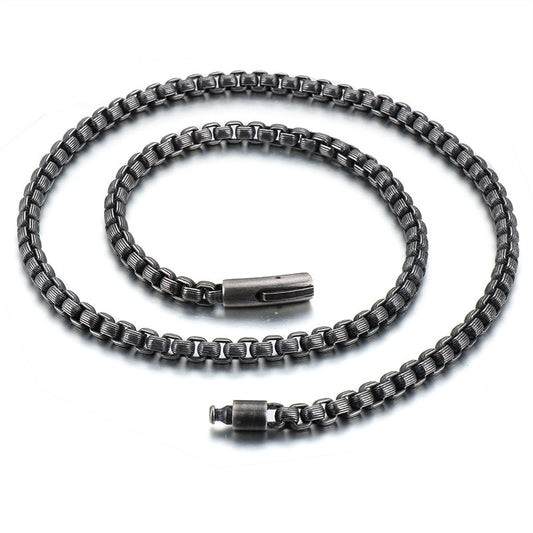 Retro Bubble Link Chain Mens Necklace
