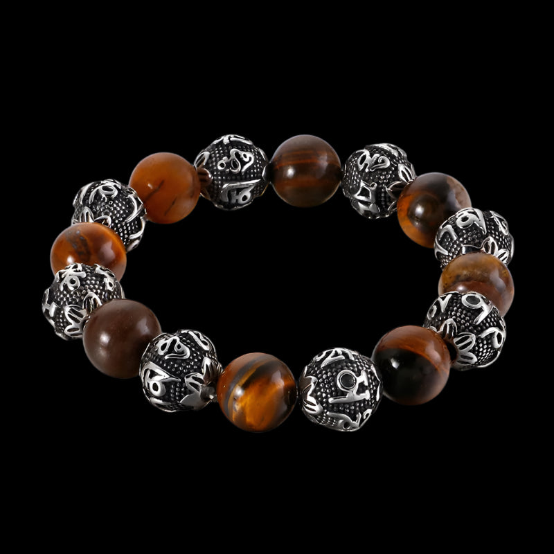 Tiger Eye Bead Mens Bracelet