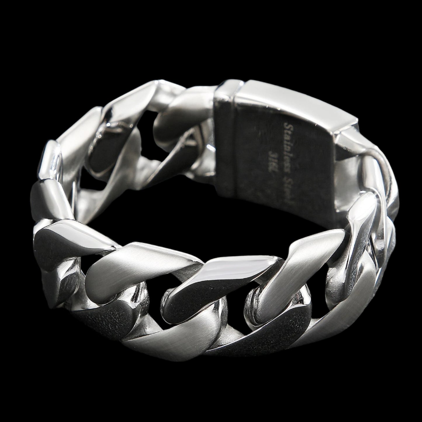 Ultra Wide Tab Closure Cuban Chain Mens Bracelet