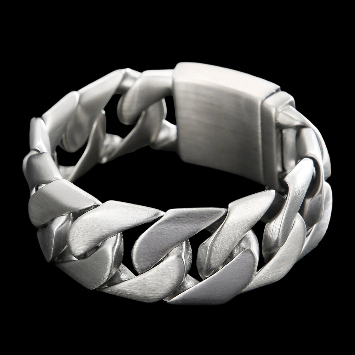Ultra Wide Tab Closure Cuban Chain Mens Bracelet