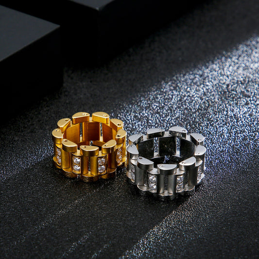 Zircon Watch Chain Ring