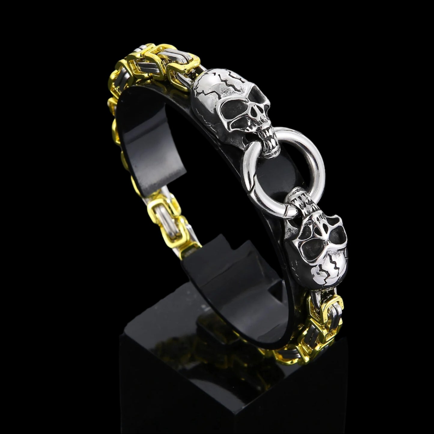 7 Colors Skull Byzantine Chain Mens Bracelet