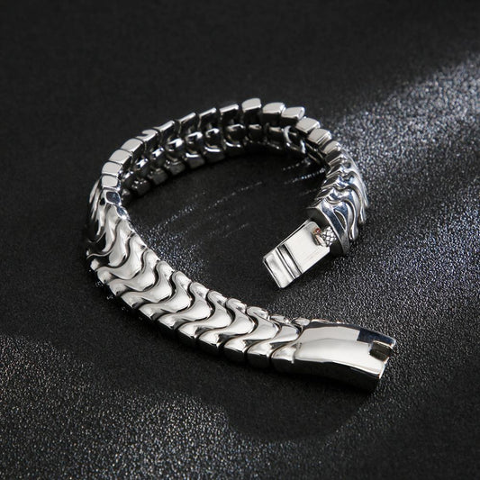 Backbone Spinal Chain Mens Steel Bracelet