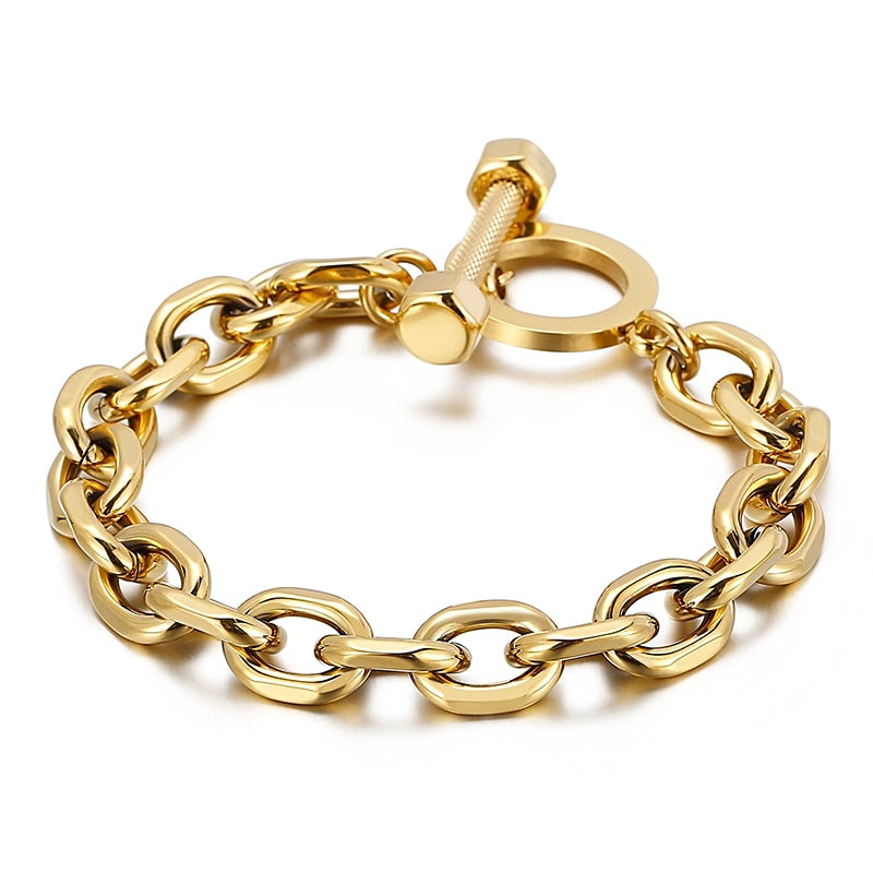 Handweight Bar Toggle Gym Icon Mens Bracelet