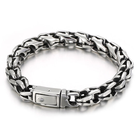 Geometric Link Cyberpunk Mens Chain Bracelet
