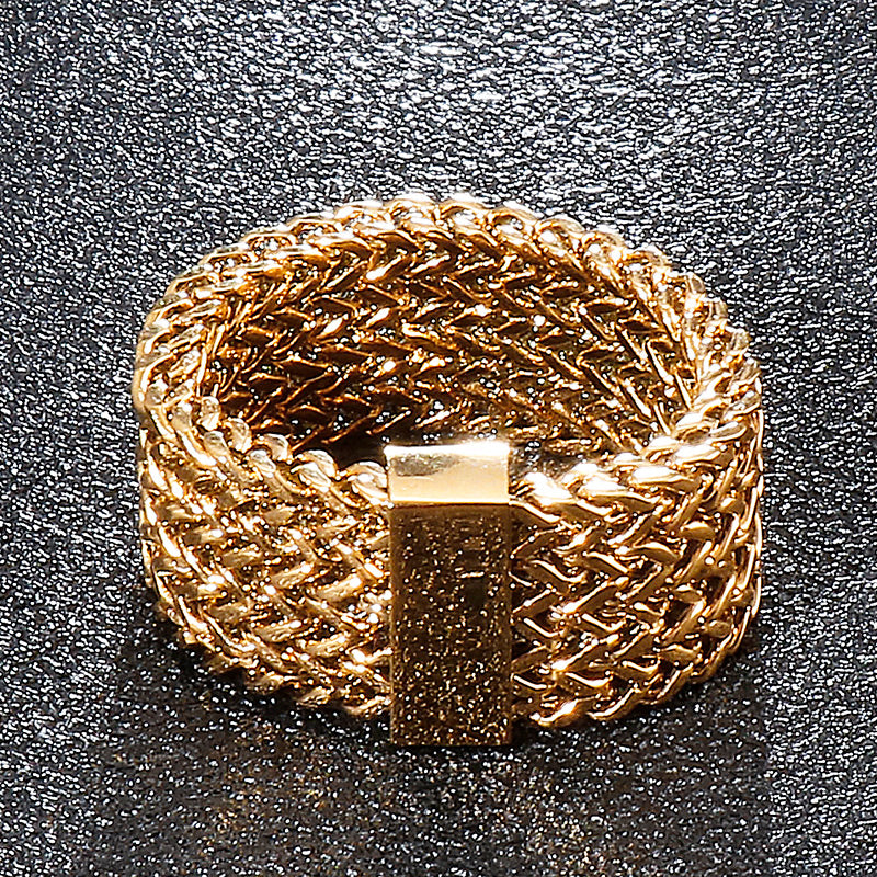Woven Steel Chain Mail Band Ring