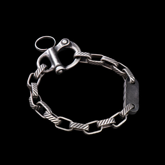 Gunmetal Grenade Clasp Bracelet