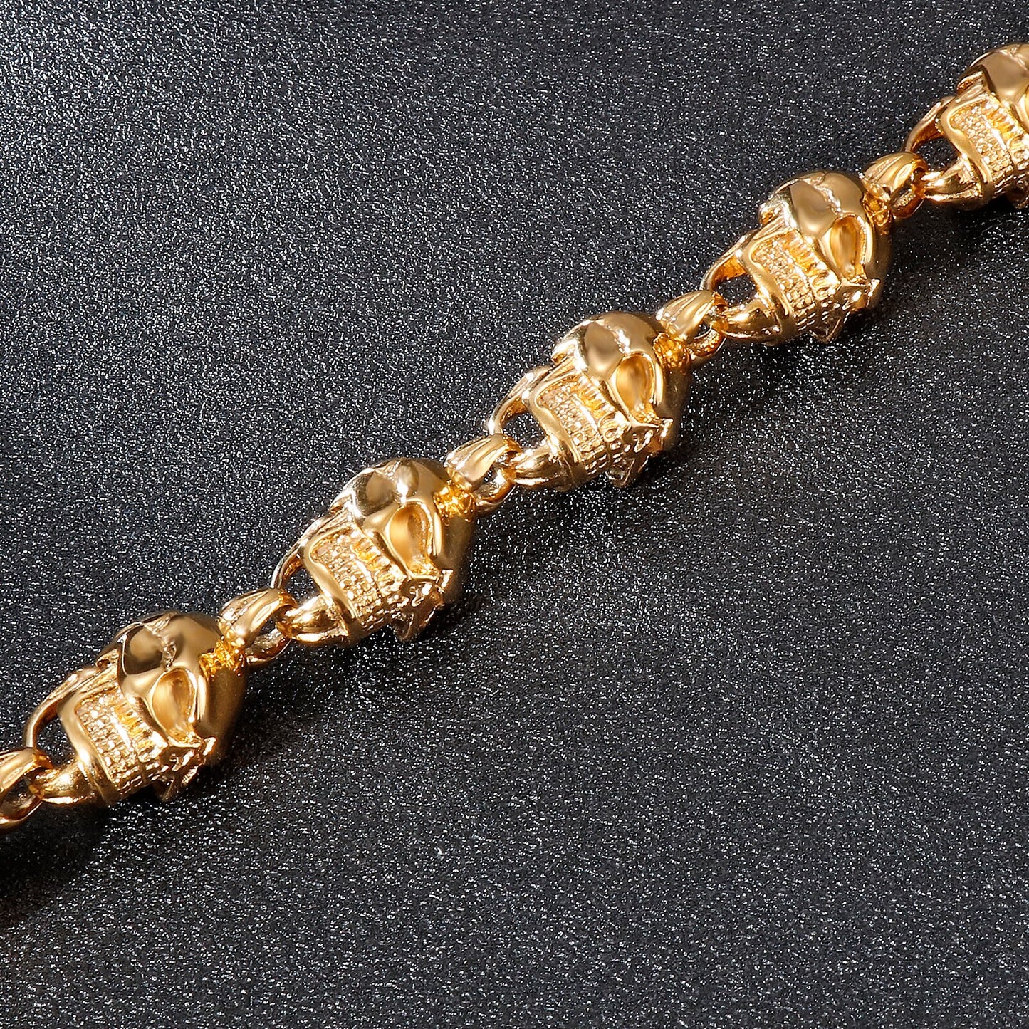 Gothic Gold Skull Chain Necklace