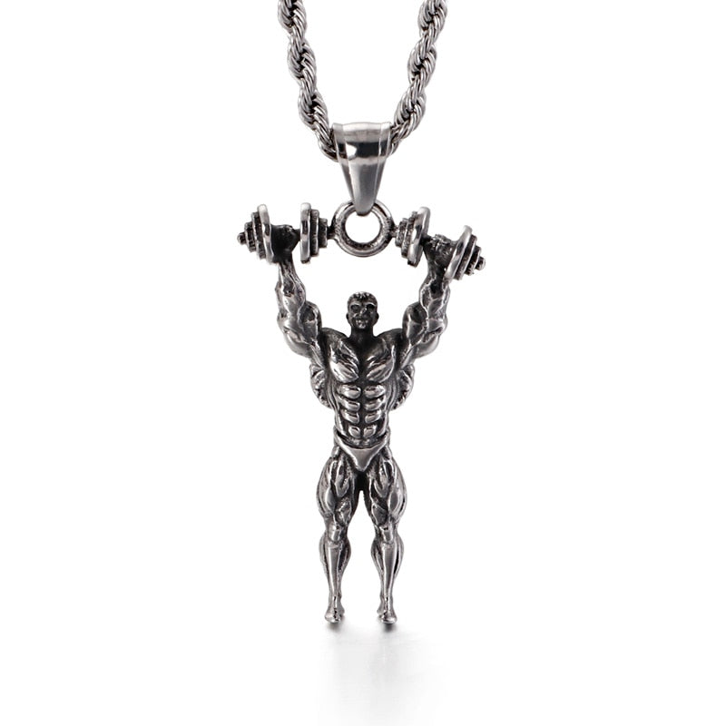 Bodybuilder Pendant Necklace (Bodybuilding Jewelry)