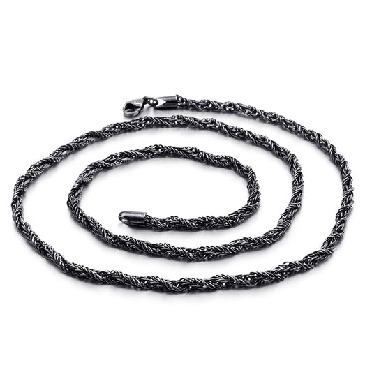 Black Link Twist Chain Necklace