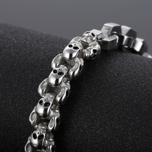 Skull and Square Chain Mens Bracelet