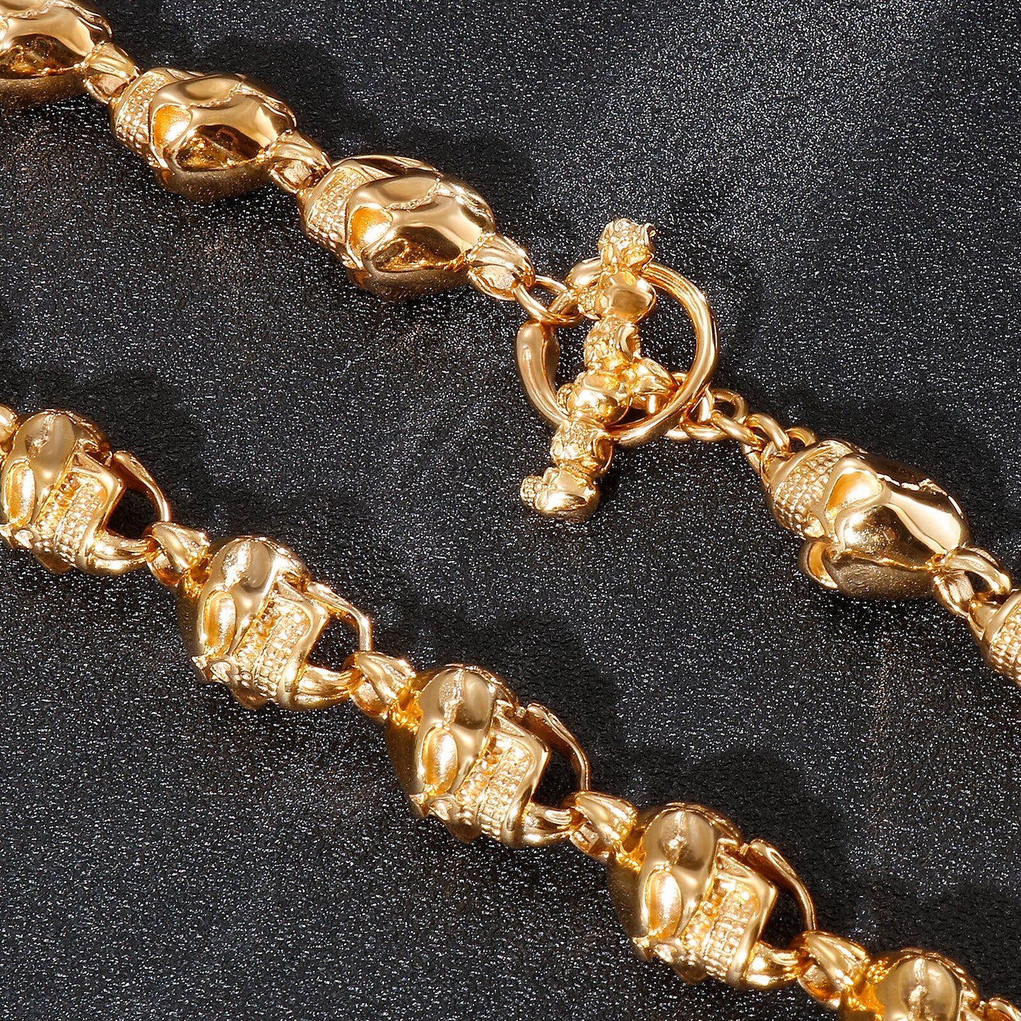 Gothic Gold Skull Chain Necklace