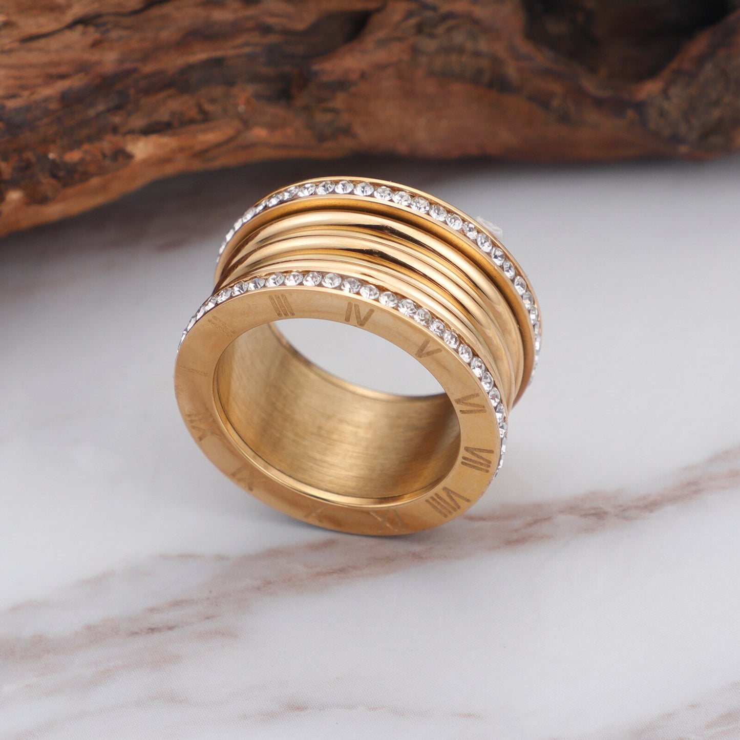Timekeeper's Roman Numeral Statement Ring