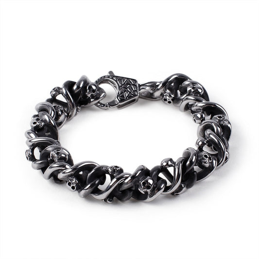 Spiral Coil Skull Bracelet