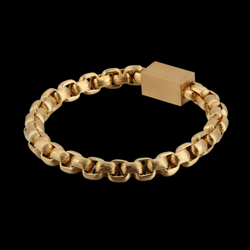 Retro Roll Chain Beaded Hip Hop Mens Bracelet