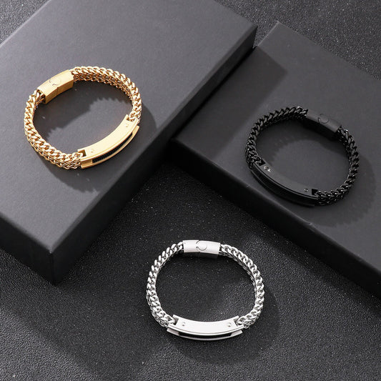 Black Bar Chain Bracelet