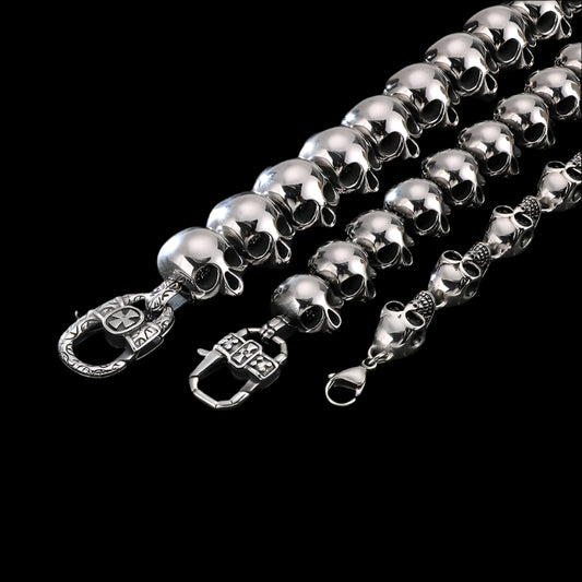 Skull Chain Steel Mens Bracelet