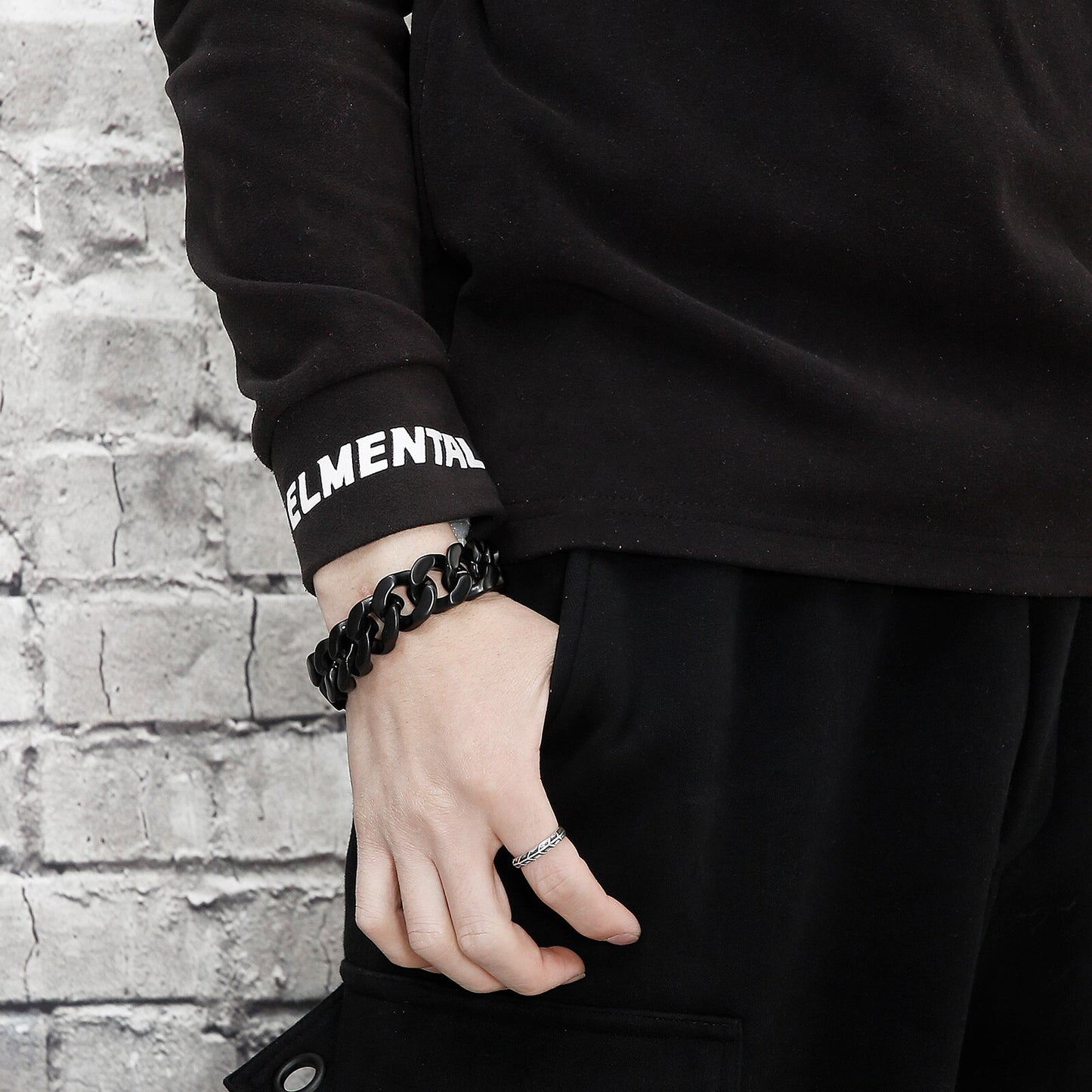 Gothic Skull and Crossbones Cuban Chain Bracelet