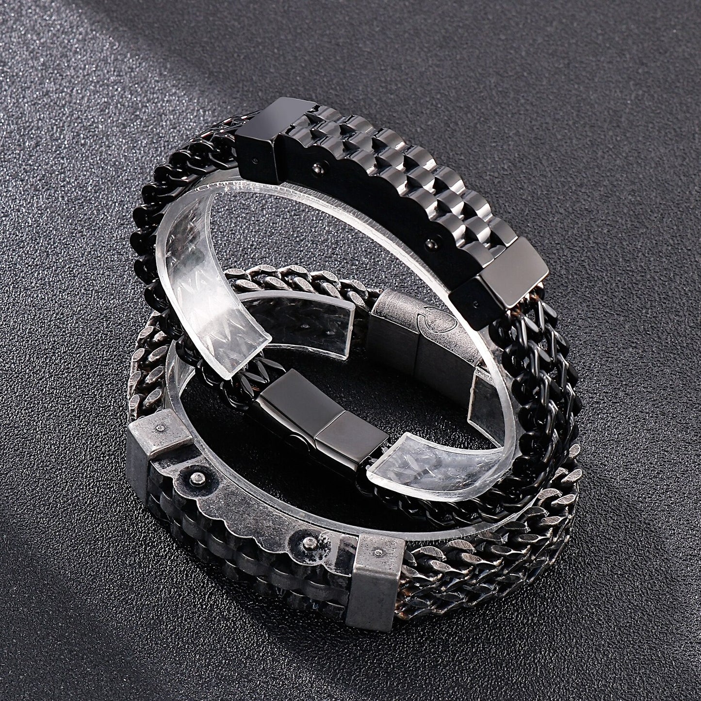 Bold Bar Watch Chain Mens Bracelet