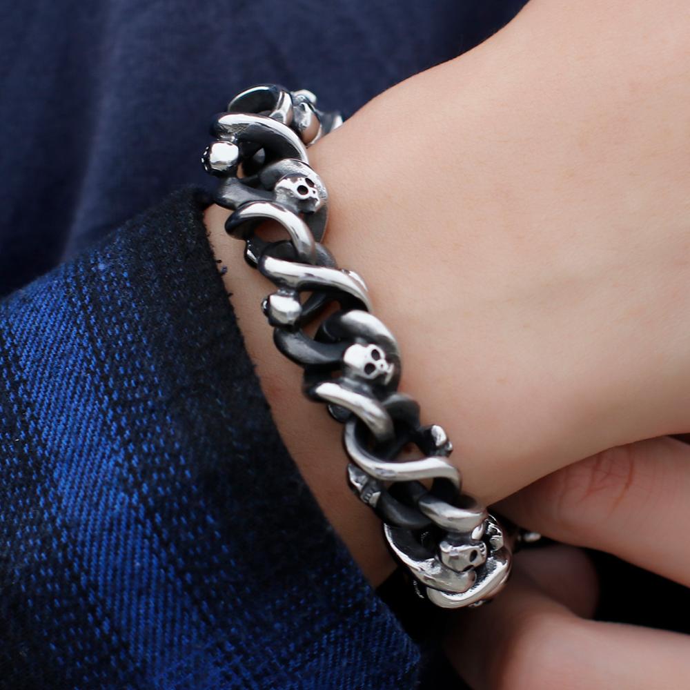 Spiral Coil Skull Bracelet