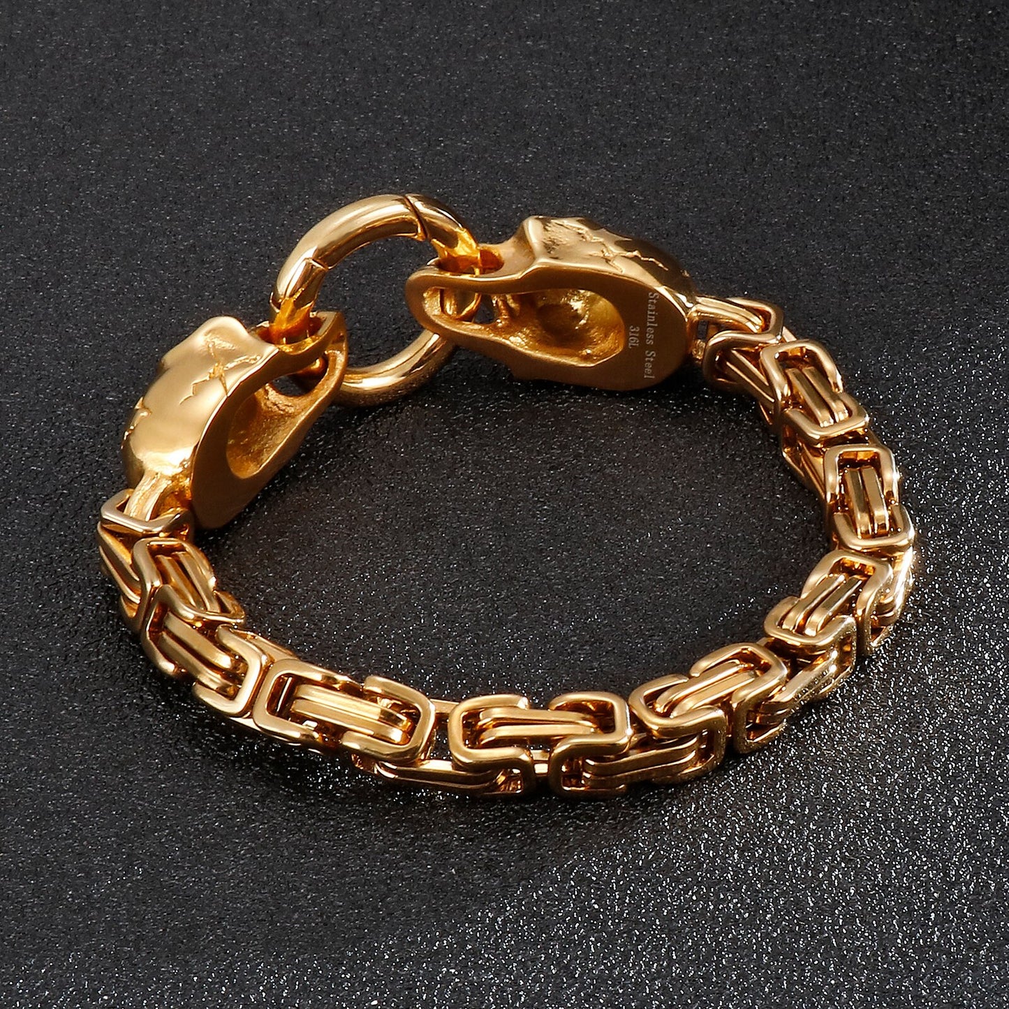 Skull and Square Chain Bracelet