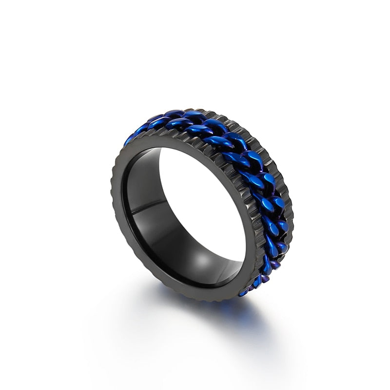 Zircon and Chain Spinner Ring