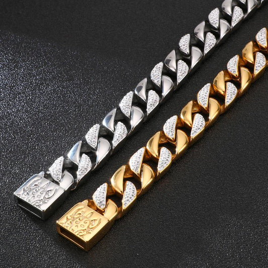 Iced Out Devil Cuban Chain Bracelet