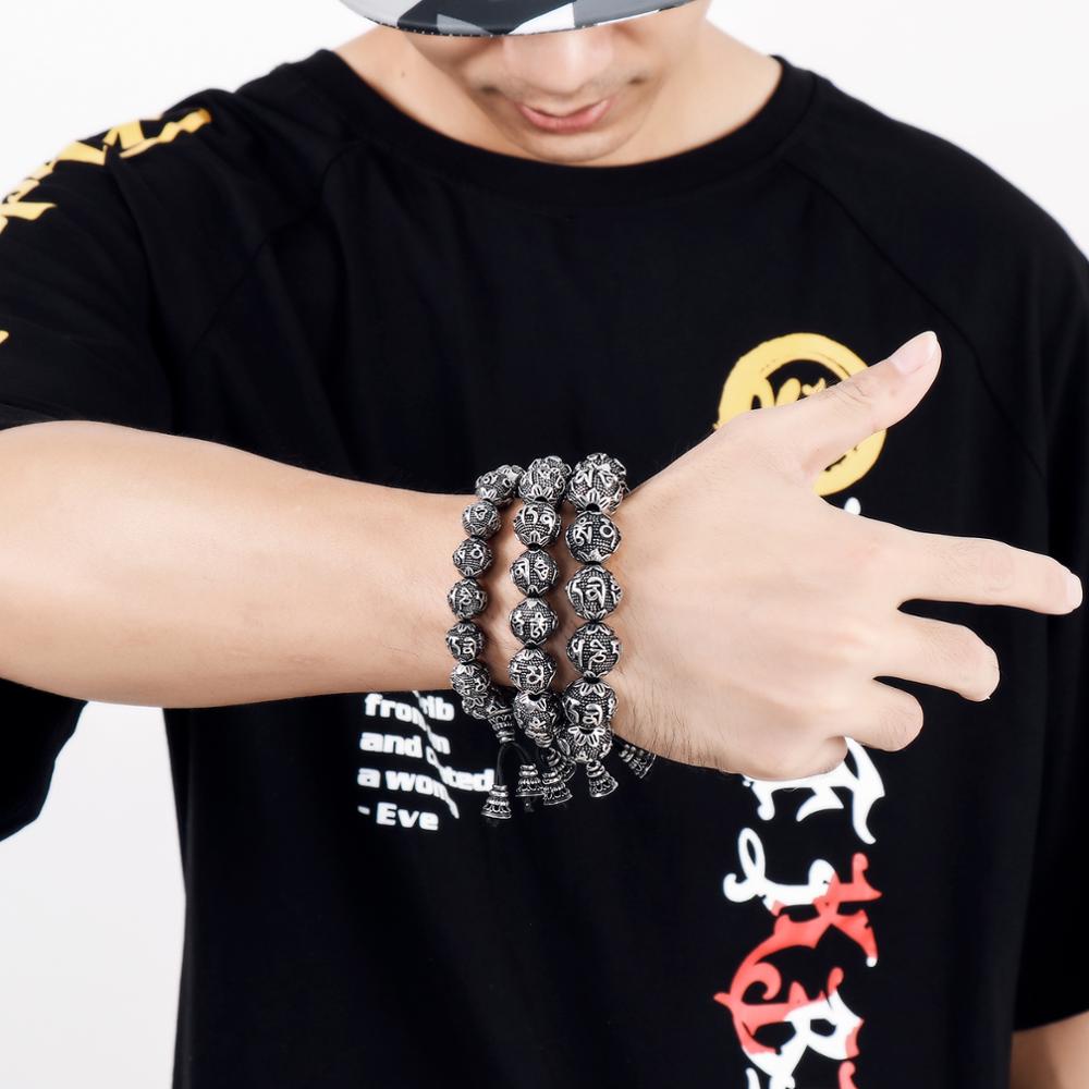 Metal Prayer Beads Mens Bracelet