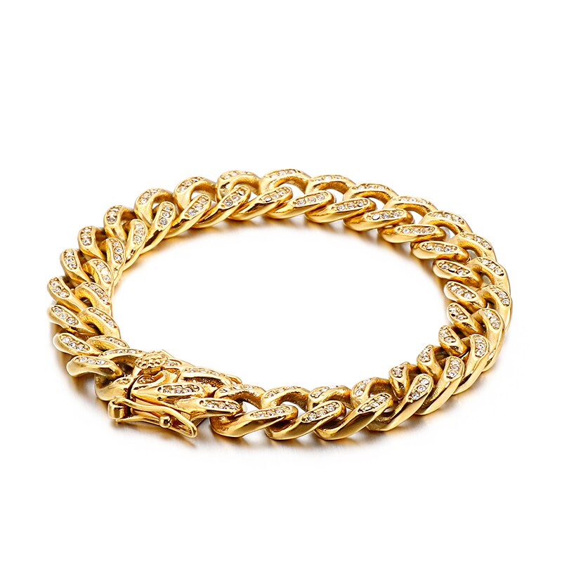 Bright Bling Elegant Cuban Chain Mens Bracelet